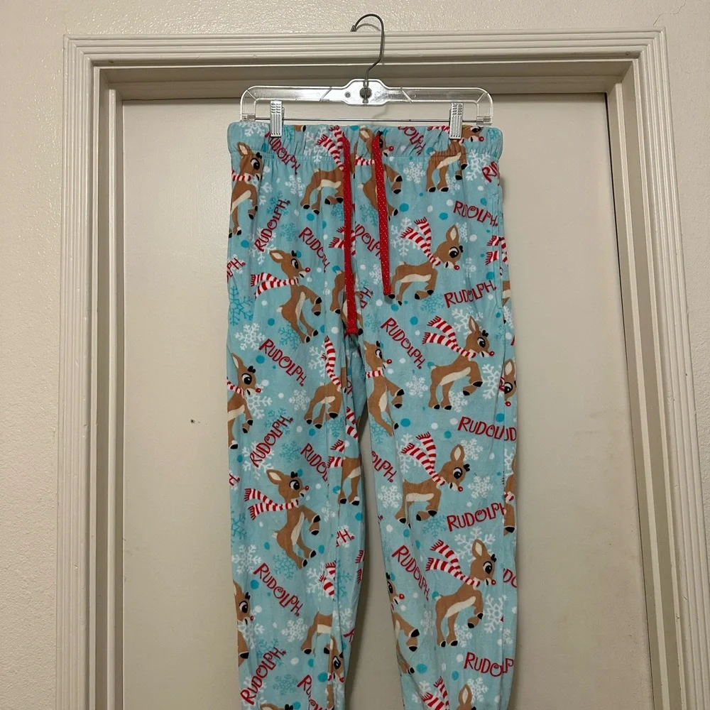 RUDOLPH THE RED NOSE REINDEER FLEECE PAJAMA BOTTOMS - Picture 2 of 5